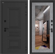 Входные двери Аляска лайт с терморазрывом с Зеркалом 18 - Бетон светлый 55603