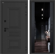 Входные двери Аляска лайт с терморазрывом с Зеркалом тонированным - Черный кварц 55606