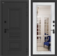 Входные двери Аляска лайт с терморазрывом с Зеркалом Фацет - Белый софт 55612