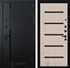 Входная металлическая дверь Лабиринт PIANO 01 - Беленый дуб, стекло черное 3709738