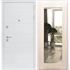 Входная белая дверь Италия Пастораль Дуб белёный с Зеркалом 34321