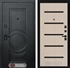 Входная металлическая дверь Лабиринт GRAND 01 - Беленый дуб, стекло черное 42245