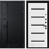 Входная металлическая дверь Лабиринт PIANO 01 - Белое дерево, стекло черное 44366